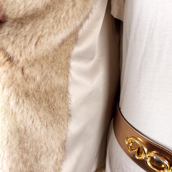 Sanctuary Designed in Las Vegas Womens S Natural Faux Fur Fully Lined Cozy Vest - Picture 7 of 12